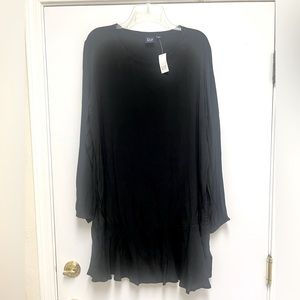 GAP Black Ruffle Flounce Hem Long Sleeve Dress XL